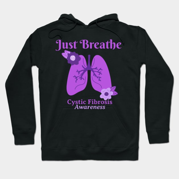 Cystic Fibrosis Awareness Just Breathe Hoodie by TikaNysden